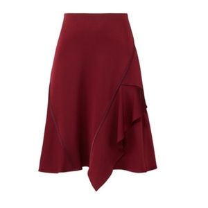 Jason Wu silk asymmetrical burgundy skirt